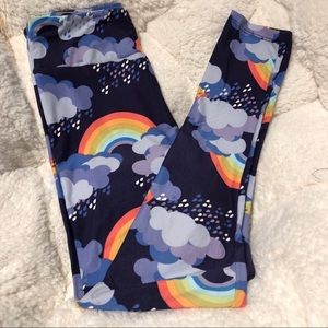 Lularoe OS Purple Rainbow Leggings